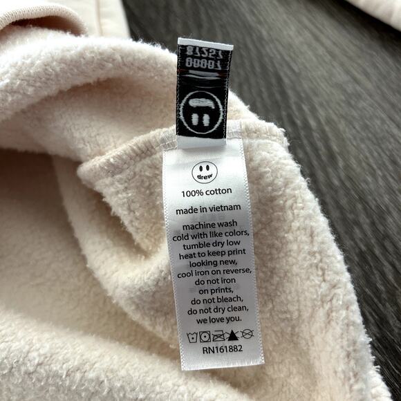 Authentic EUC Drew House Mascot Hoodie Chalk White Smiley‎ Face Logo M Pullover - Picture 9 of 15